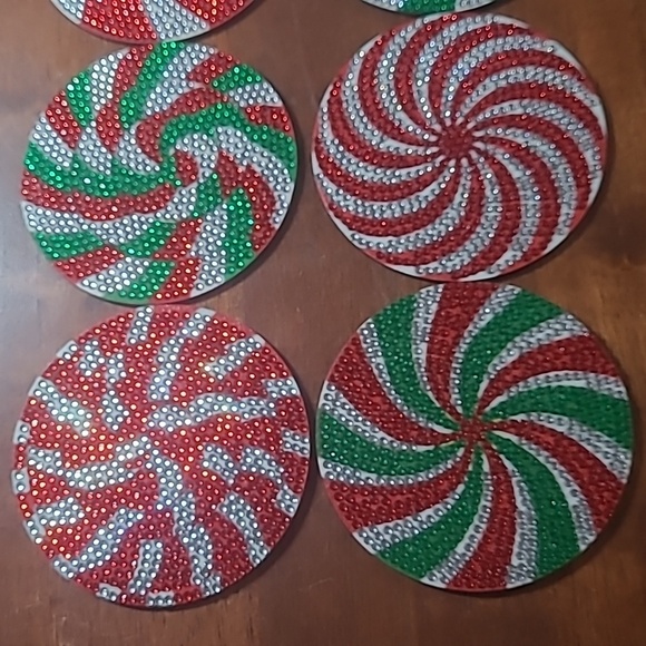 Rhinestone Christmas Coasters - Picture 2 of 14